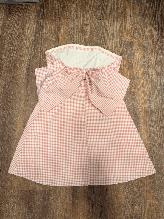 Altar'd State Dresses & Skirts - Altar'd State Pink & White Gingham strapless dress with Bow back